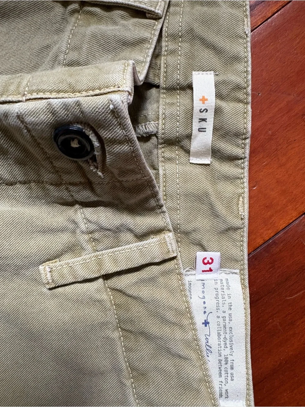 SKU imogene + Willie Slim Straight field tan jeans